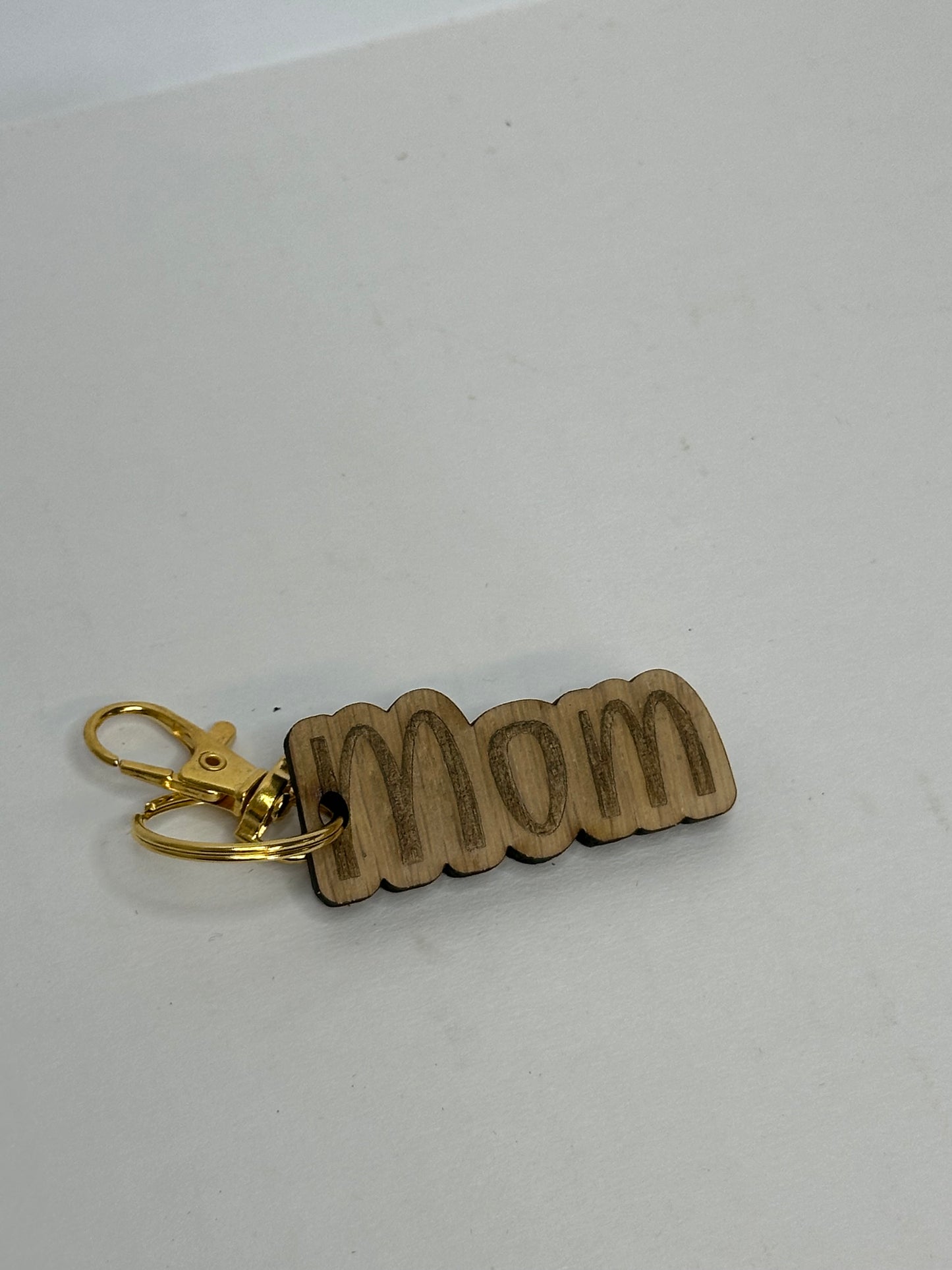 Wooden mom keychain