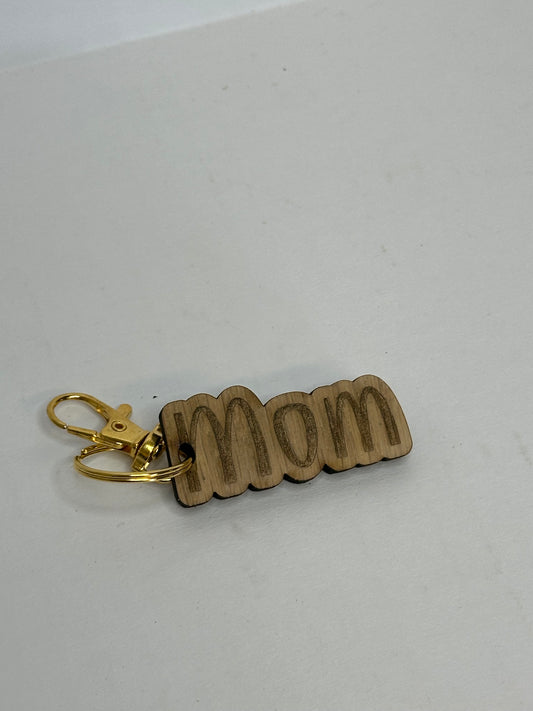 Wooden mom keychain