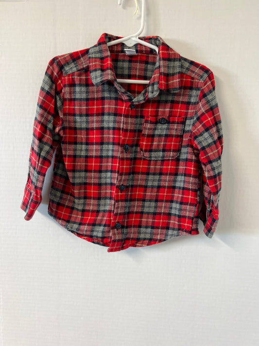 2T old navy flannel button up