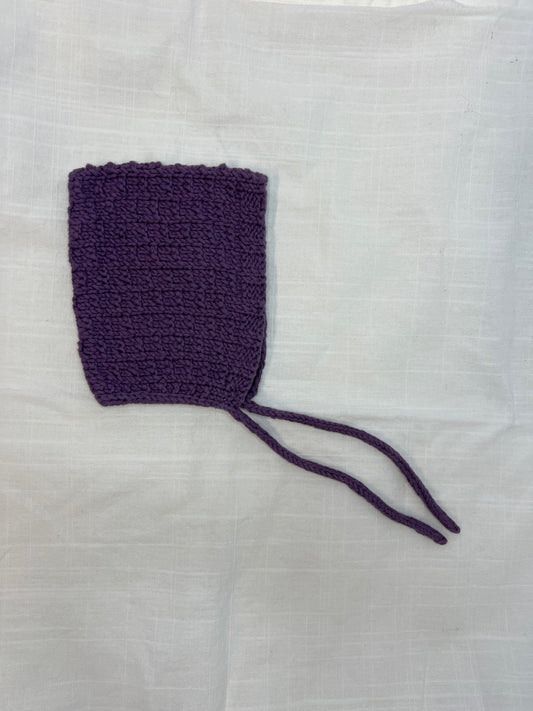 6-9m handknit pixie bonnet