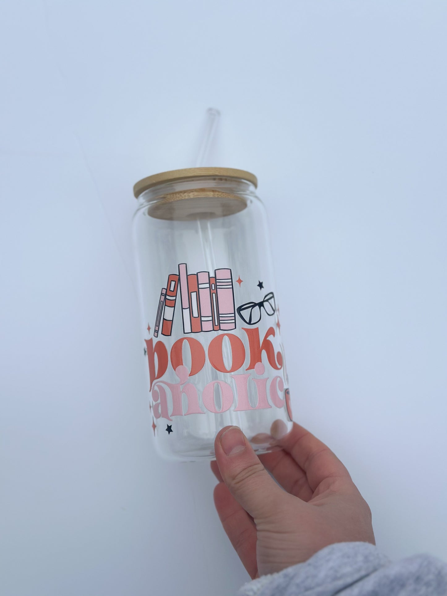 Bookaholic Glass Tumbler (UV-DTF)