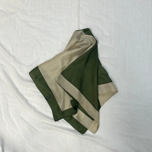 green and tan scarf • 27”