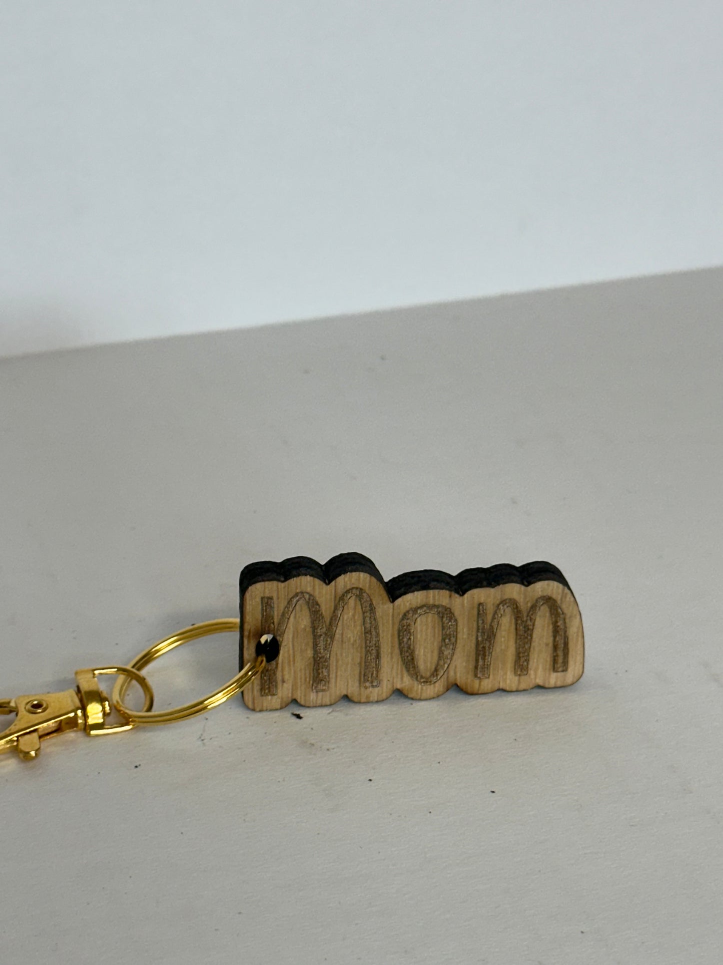 Wooden mom keychain