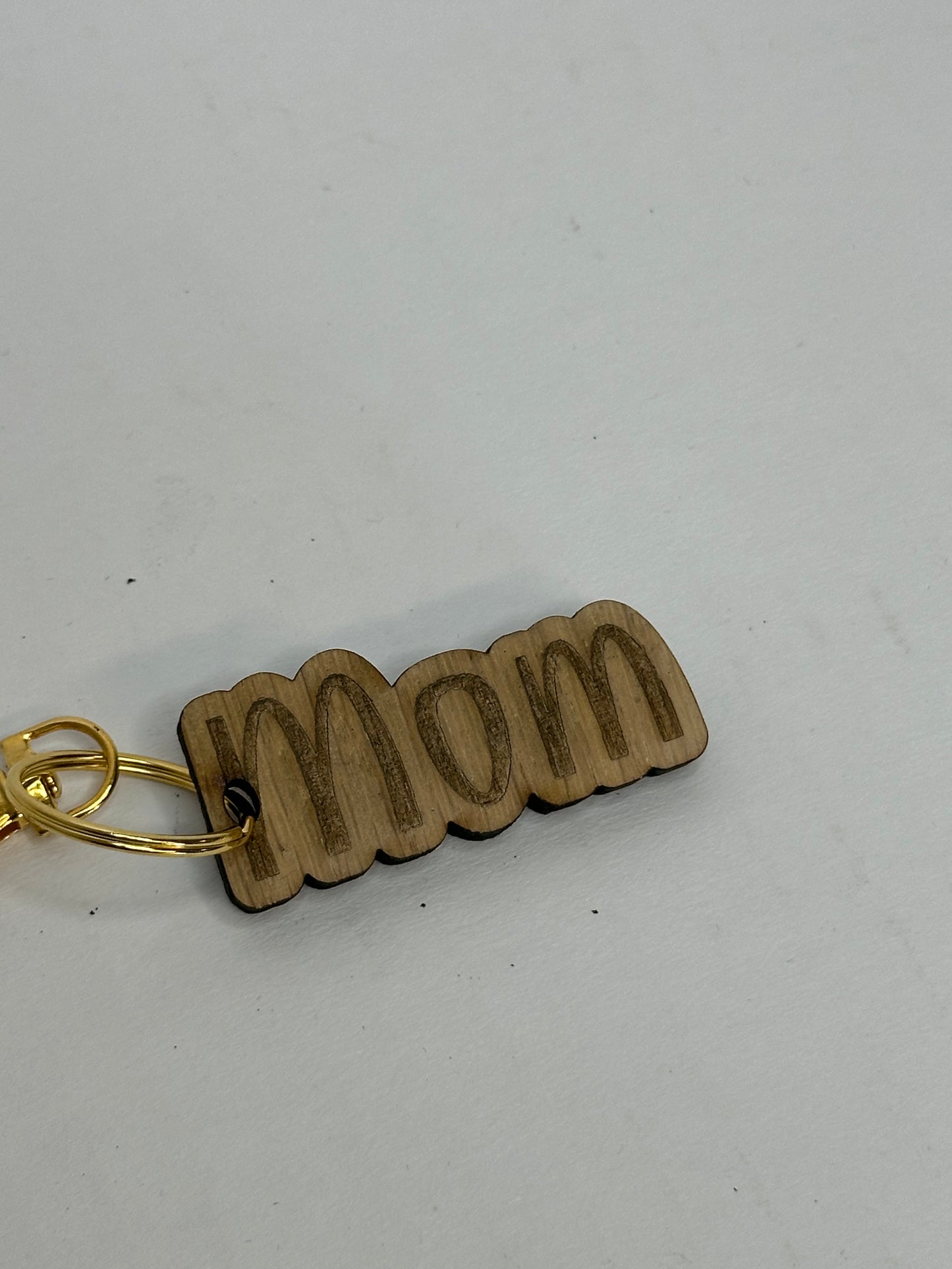 Wooden mom keychain