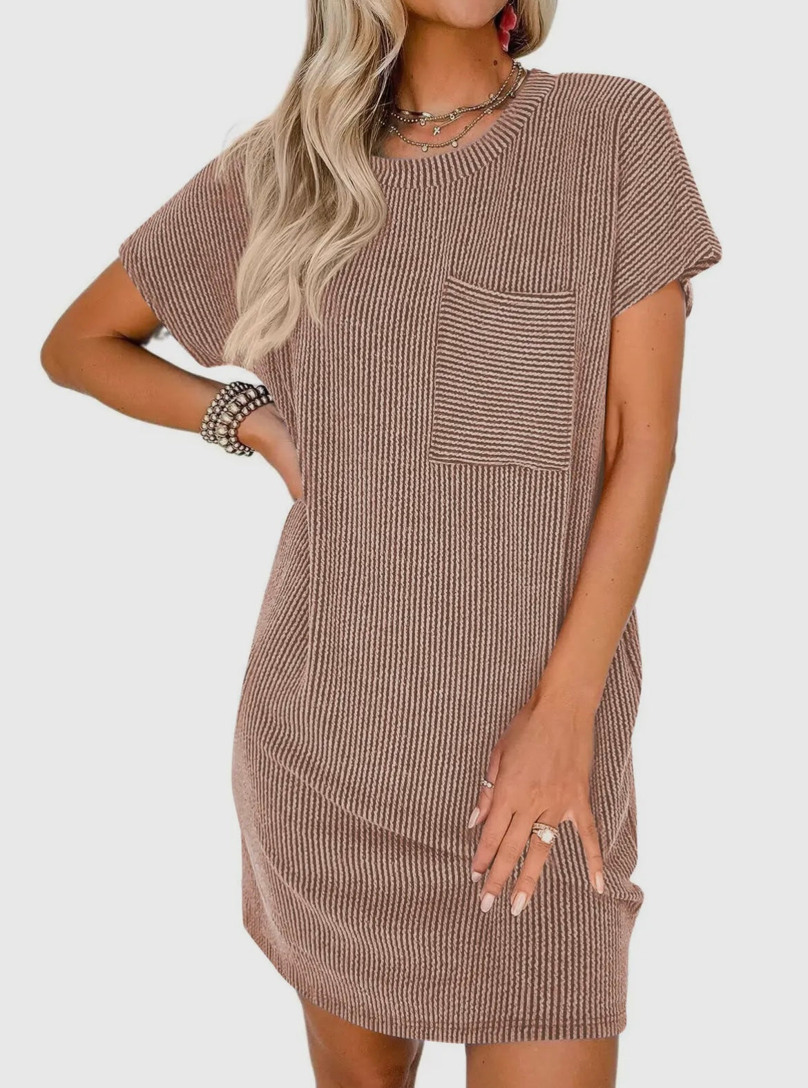 light brown Casual T-shirt dress