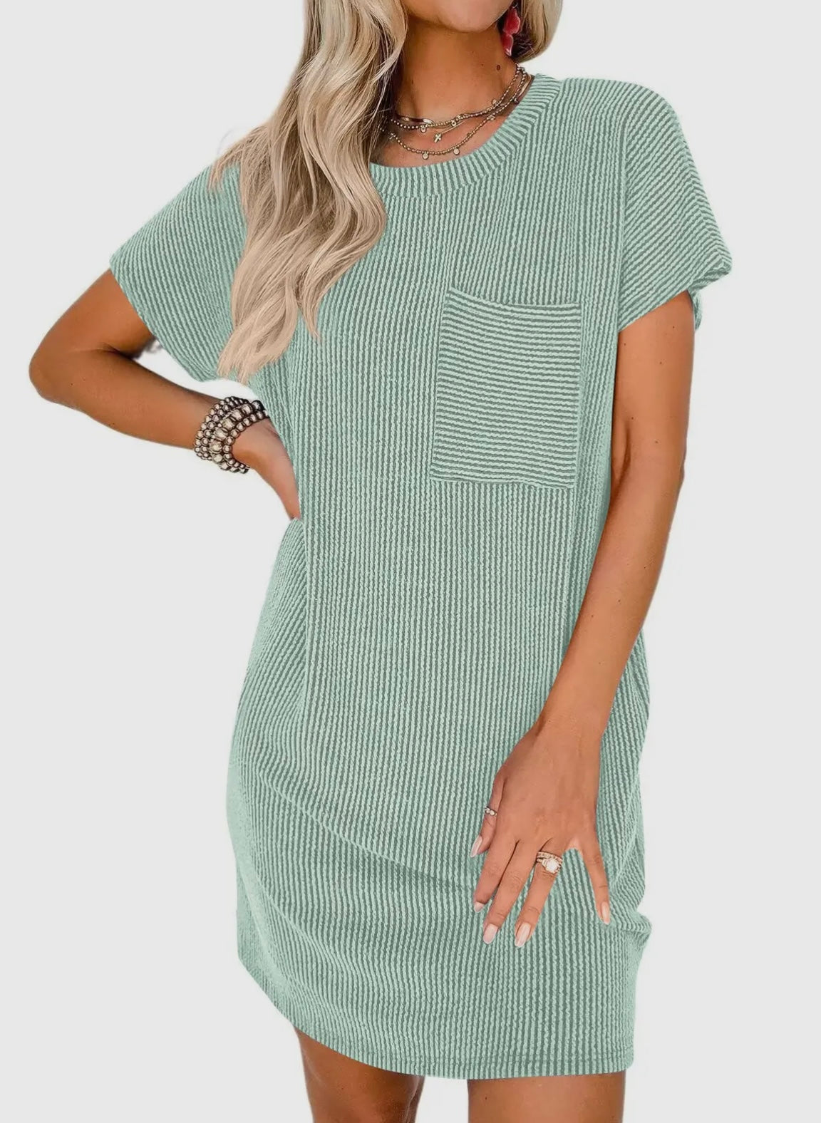 light green Casual T-shirt dress