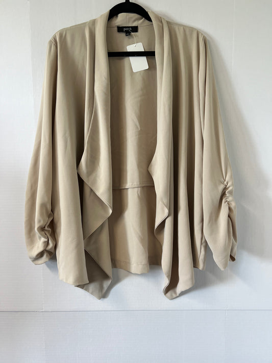 Tan blouse/wrap/jacket 2x