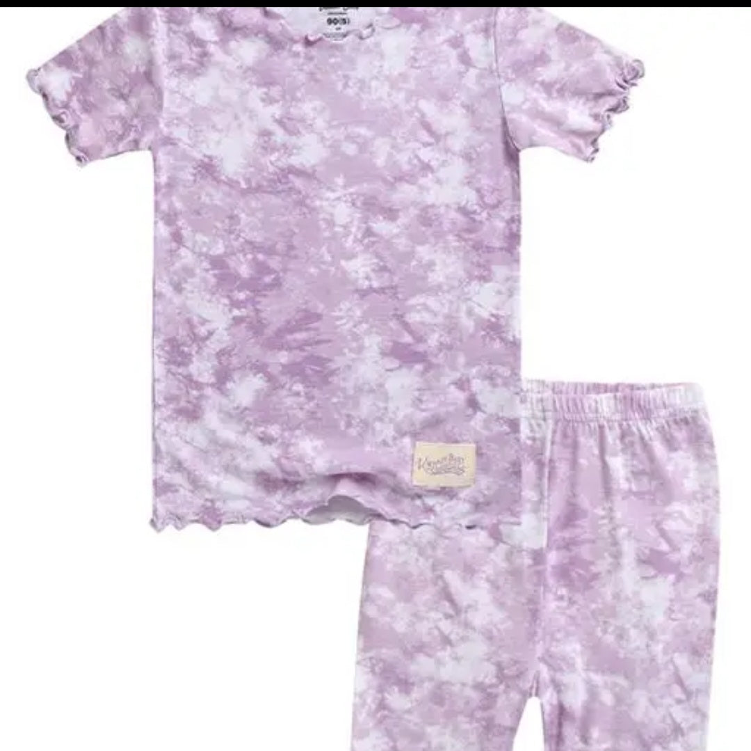 Bamboo Lavender tie dye short sleeve set